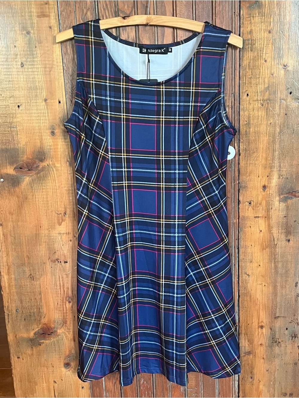 Allegra K Navy Plaid Women’s School Dress Size Medium